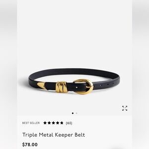 Madewell Black Belt with Gold Buckle